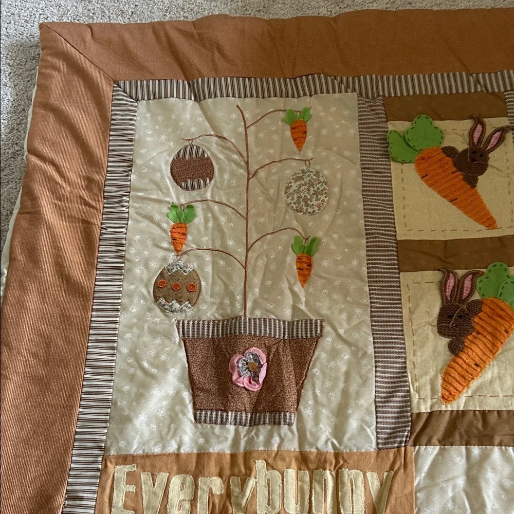 Easter Themed Brown and Tan Quilt